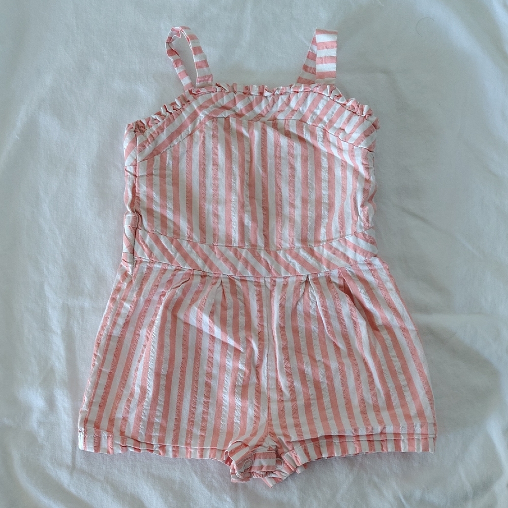 Charming Pink and White Striped Kids Romper